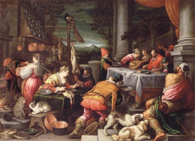 BASSANO, Leandro The poor Lazarus and the rich Prasser oil painting picture